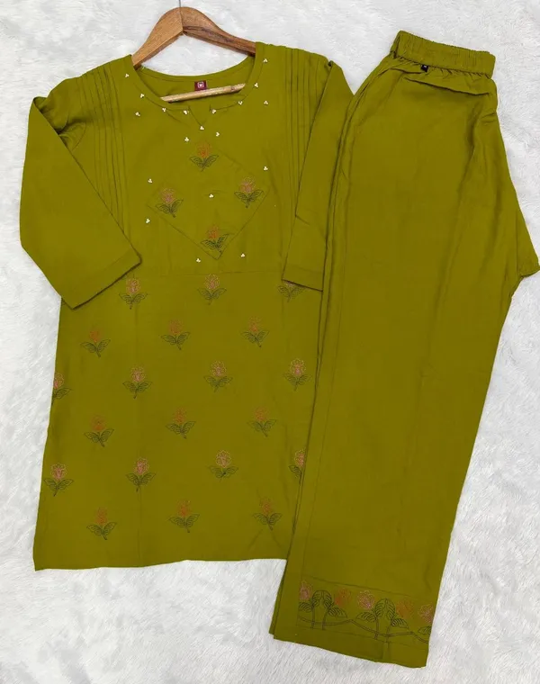 Designer_Embroidered_Green_Rayon_Co-Ord_Set_for_Women