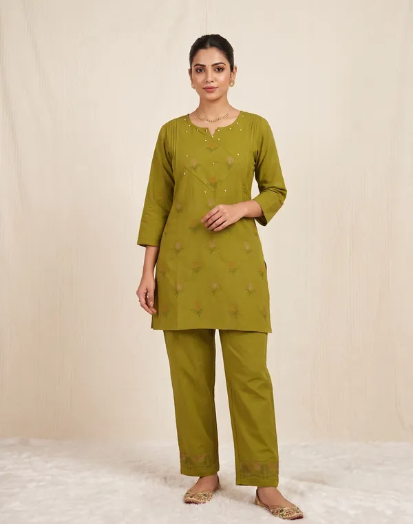 Designer_Embroidered_Green_Rayon_Co-Ord_Set_for_Women