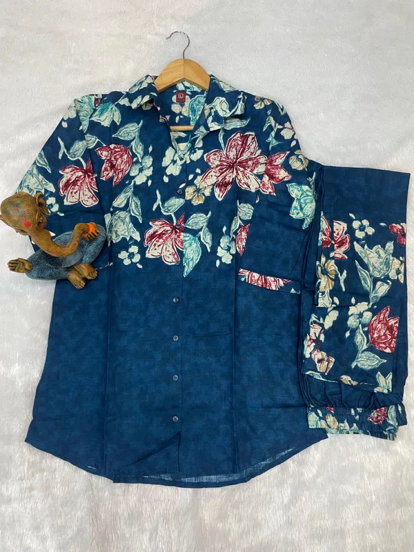 Blue_Designer_Festive_Cotton_Co-Ord_Set_for_Women
