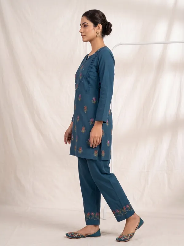 Designer_Embroidered_Firozi_Rayon_Co-Ord_Set_for_Women