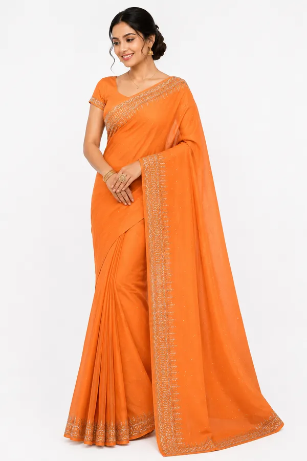 Orange_Embellished_Dupatta_With_Sequin_And_Stone_Work_(Soft_Fabric)