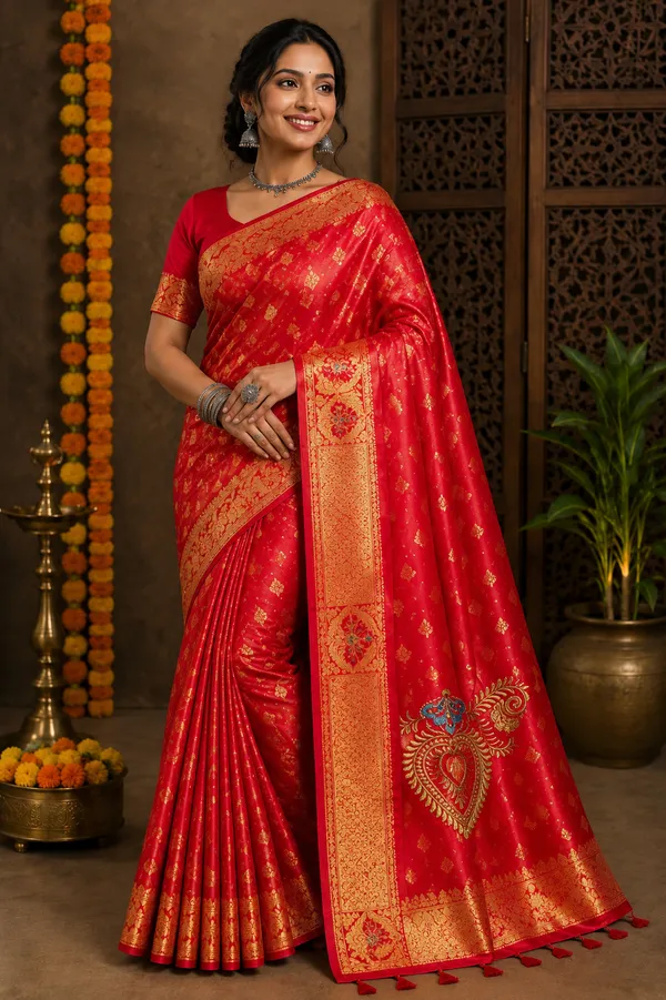 Red_Silk_Traditional_Zari_Woven_Saree_For_Women
