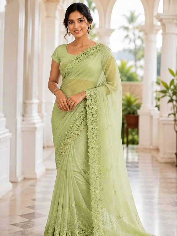Golden_Beige_Organza_Blend_Woven_Border_Saree