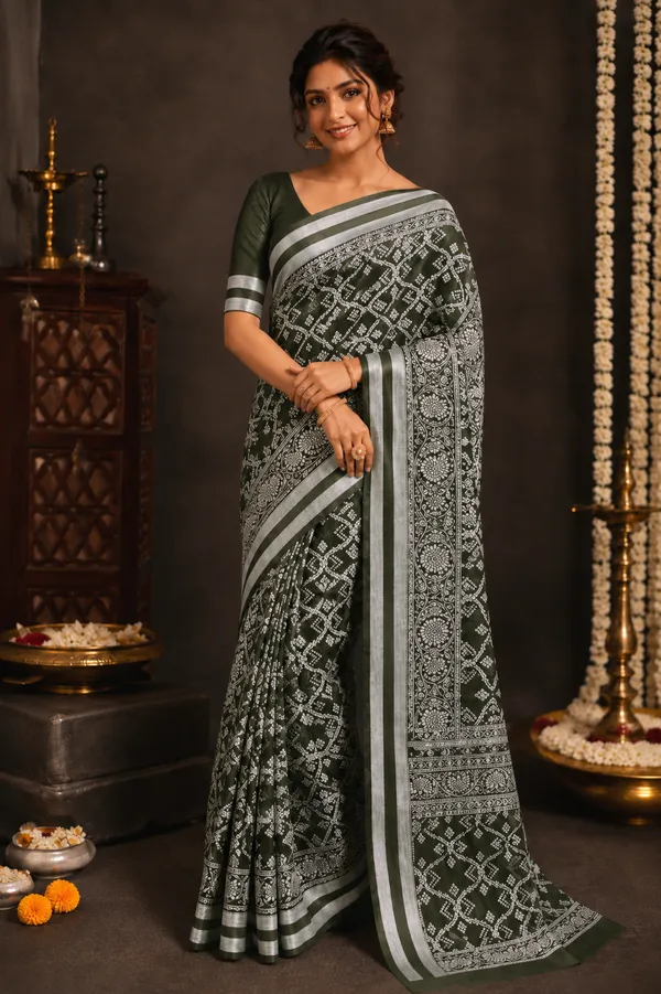 Maroon_Traditional_Block_Print_Cotton_Saree_With_Intricate_Border