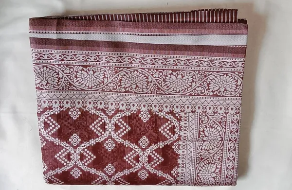 Maroon_Traditional_Block_Print_Cotton_Saree_With_Intricate_Border