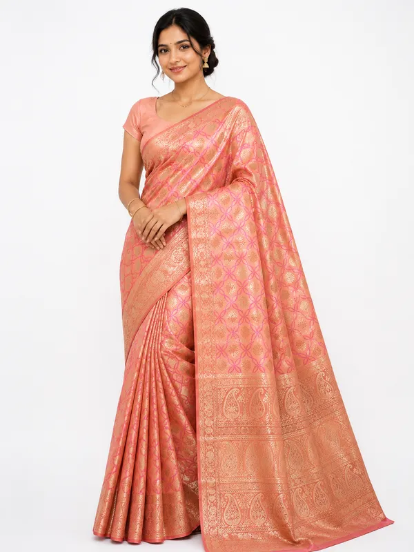 Pink_Soft_Fabric_Catpadar_Saree