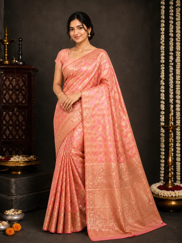 Pink_Soft_Fabric_Catpadar_Saree