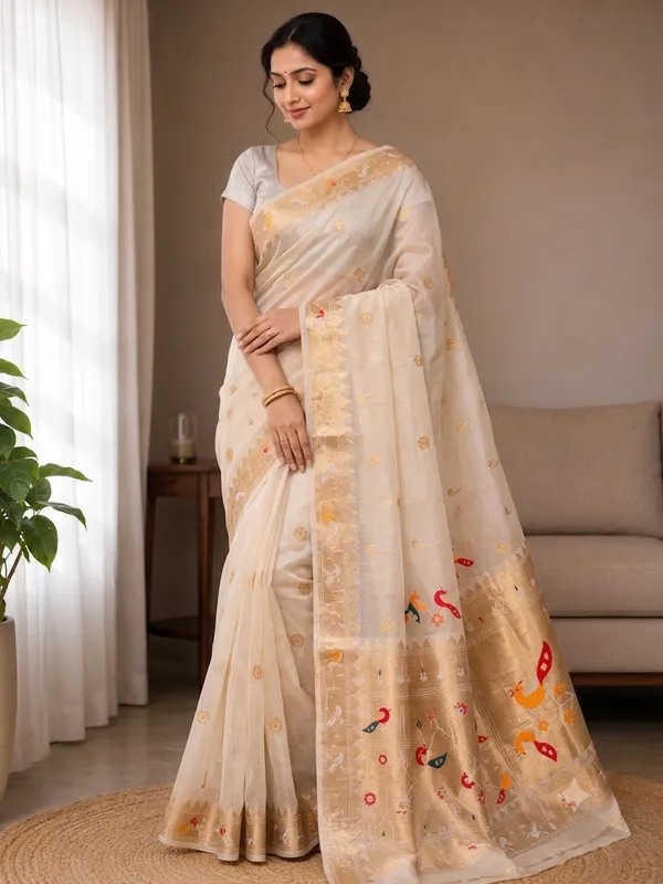 Bambu_Catpadar_Peaocock_Soft_Fabric_Saree