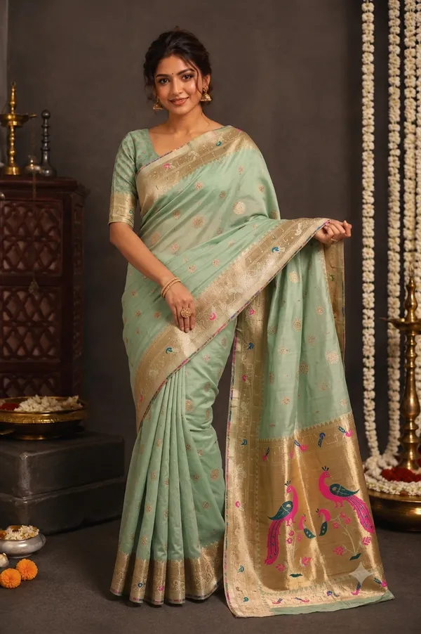 Bambu_Catpadar_Peaocock_Soft_Fabric_Saree
