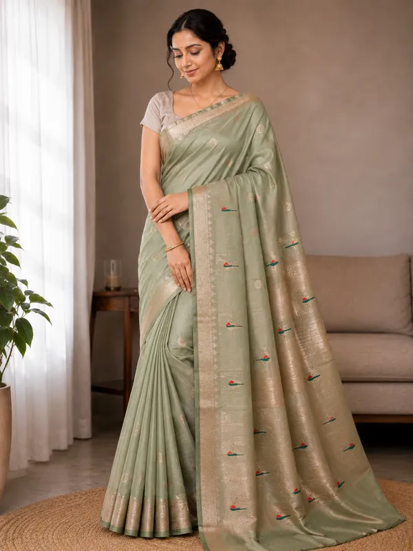 Bambu_Catpadar_Peaocock_Soft_Fabric_Saree