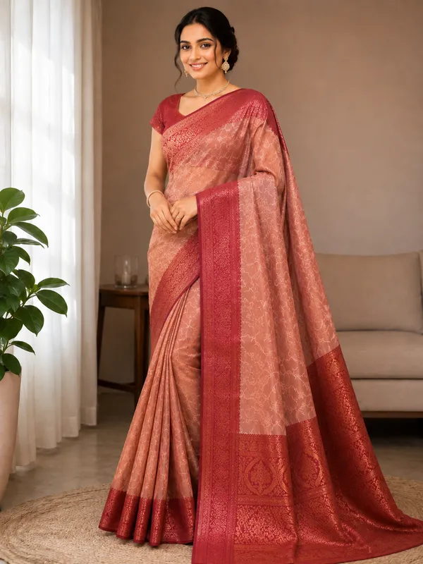 Teal_Green_Silk_Woven_Pattern__CatPadar_Saree_With_Purple_Border