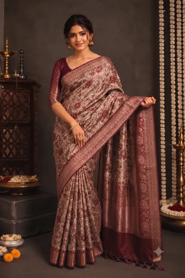 Grey_Floral_Print_Saree