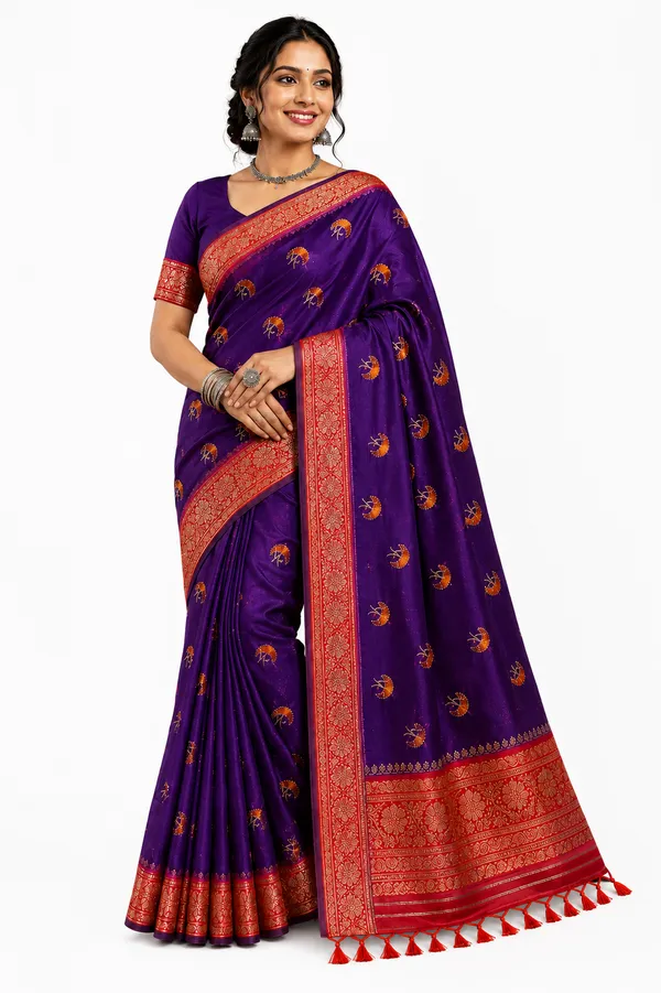 Purple_Silk_Saree_With_Red_Border_(Chandkor_Katpadar)