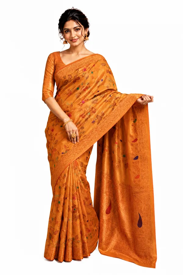 Orange_Soft_Fabric_Traditional/Catpadar_Saree