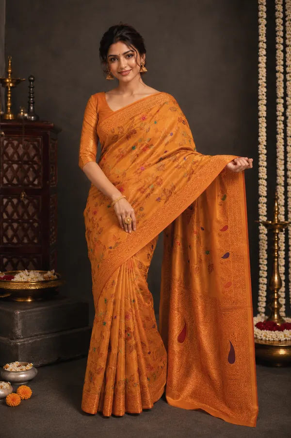 Orange_Soft_Fabric_Traditional/Catpadar_Saree