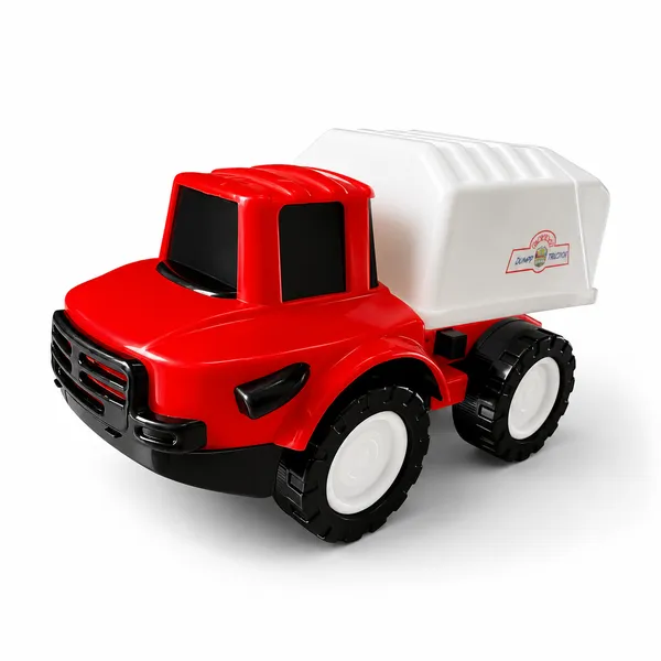 Red_And_White_Virgin_Plastic_Friction_Powered_Dump_Truck_Toy_For_Kids