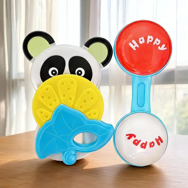 Multicolor_Baby-Safe_Plastic_Baby_Rattle_And_Teether_Set_For_Kids