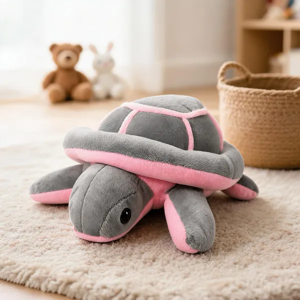 Grey_And_Pink_Plush_Fabric_Soft_Toy_For_Kids