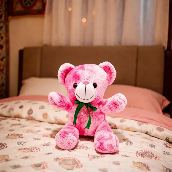 Pink_And_White_Plush_Fabric_Teddy_Bear_For_Kids