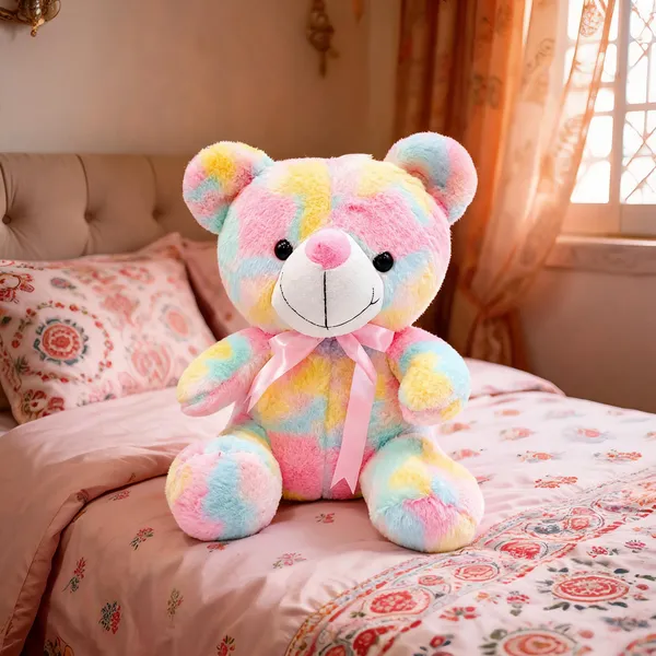 Multicolor_Plush_Fabric_Teddy_Bear_For_Kids