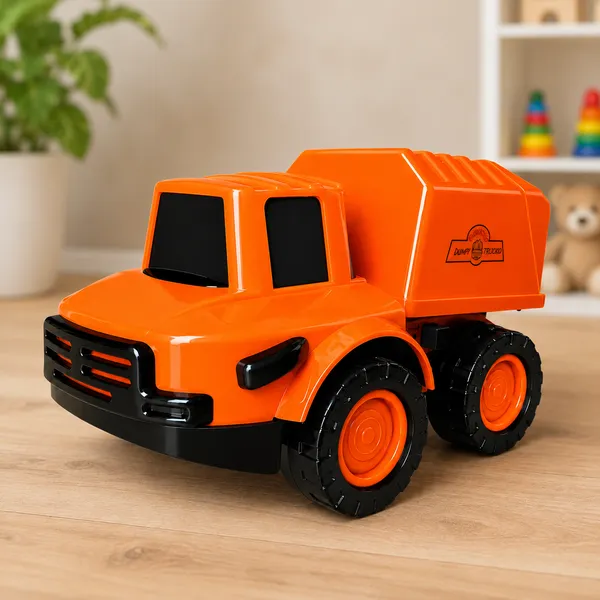 Orange_Child-Safe_Plastic_Friction_Powered_Toy_Truck_For_Kids
