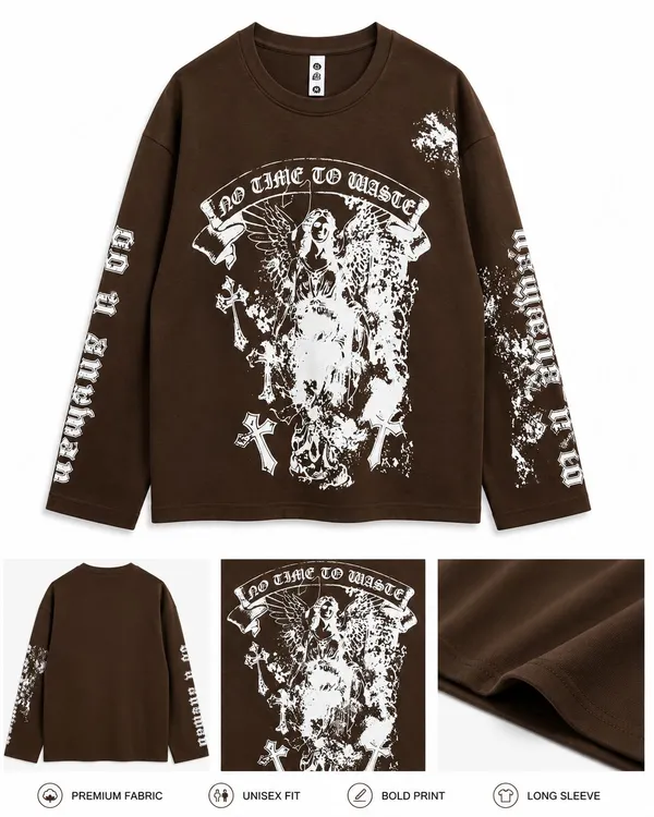 Brown_Graphic_Print_Long_Sleeve_T-Shirt_For_Men