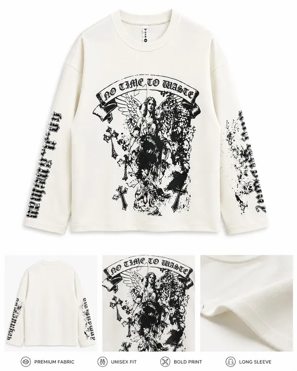 White_Graphic_Print_Long_Sleeve_T-Shirt_For_Men