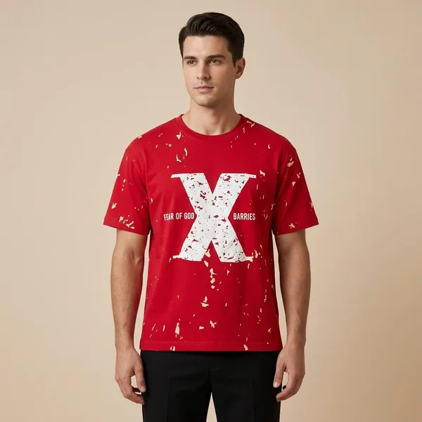 Red_French_Terry_Cotton_Distressed_Print_Graphic_T-Shirt_For_Men