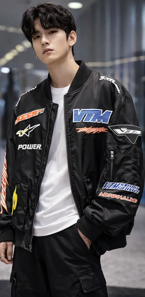 Black_Graphic_Print_Racing_Style_Bomber_Jacket_For_Men