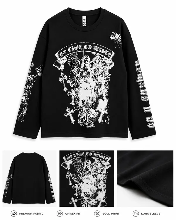 Black_Graphic_Print_Long_Sleeve_T-Shirt_For_Men