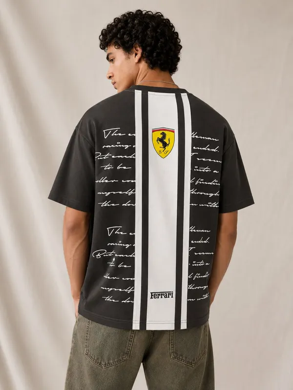 Black_French_Terry_Cotton_Ferrari_Logo_Print_T-Shirt_For_Men