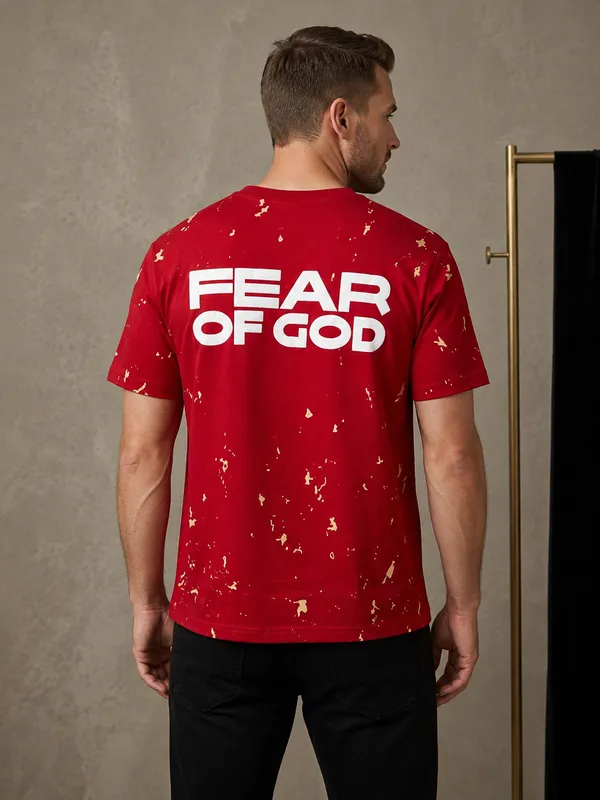 Red_French_Terry_Cotton_Distressed_Print_Graphic_T-Shirt_For_Men