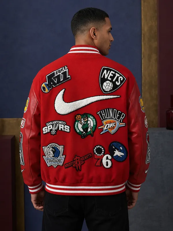 Red_Nba_Teams_Patch_Varsity_Jacket_For_Men