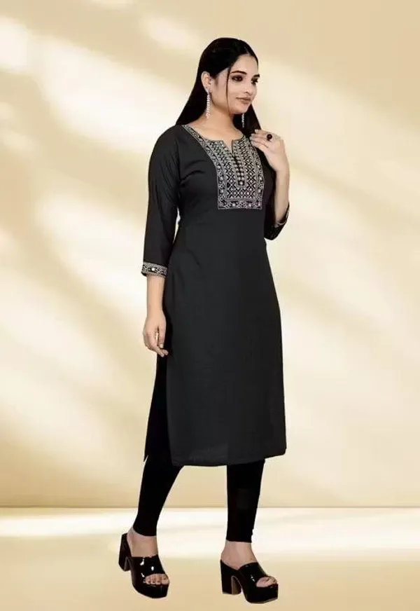 Black_Georgette_Embroidered_Straight_Fit_Kurti_For_Women