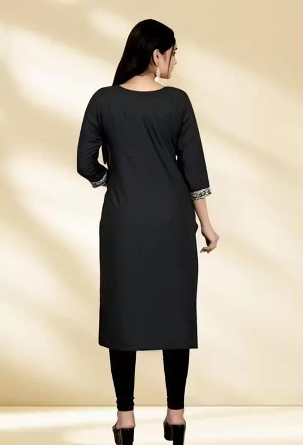 Black_Georgette_Embroidered_Straight_Fit_Kurti_For_Women
