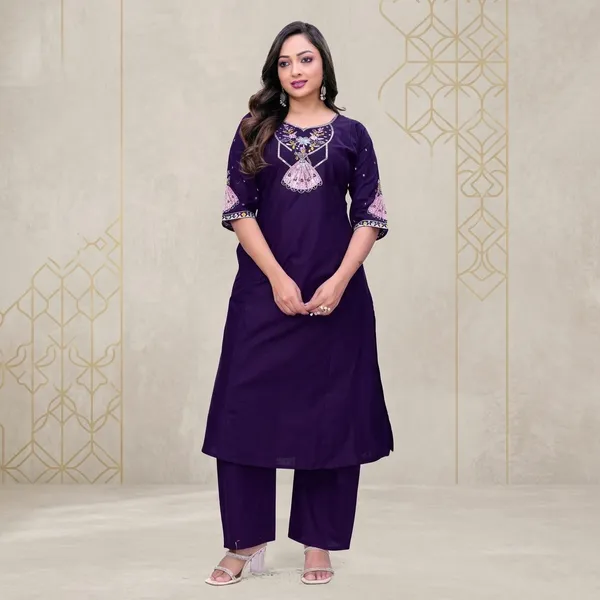 Purple_Georgette_Embroidered_Straight_Kurta_Pant_Set_For_Women