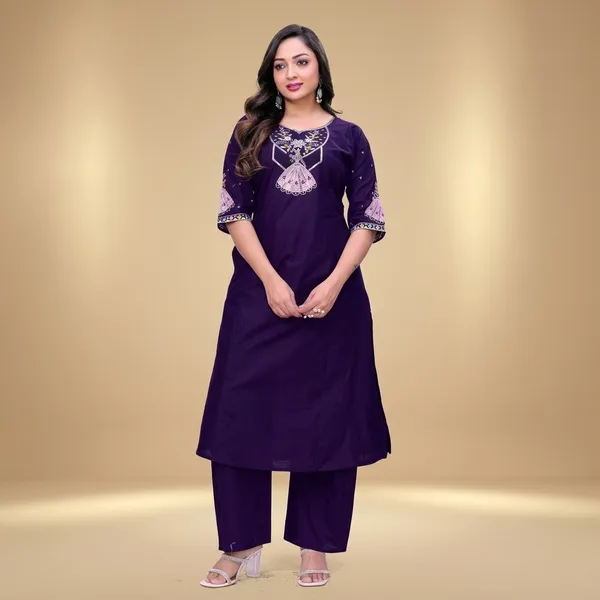 Purple_Georgette_Embroidered_Straight_Kurta_Pant_Set_For_Women