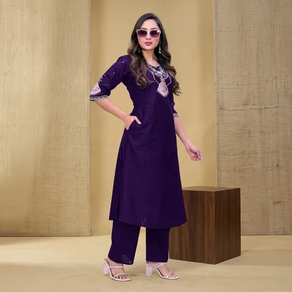 Purple_Georgette_Embroidered_Straight_Kurta_Pant_Set_For_Women