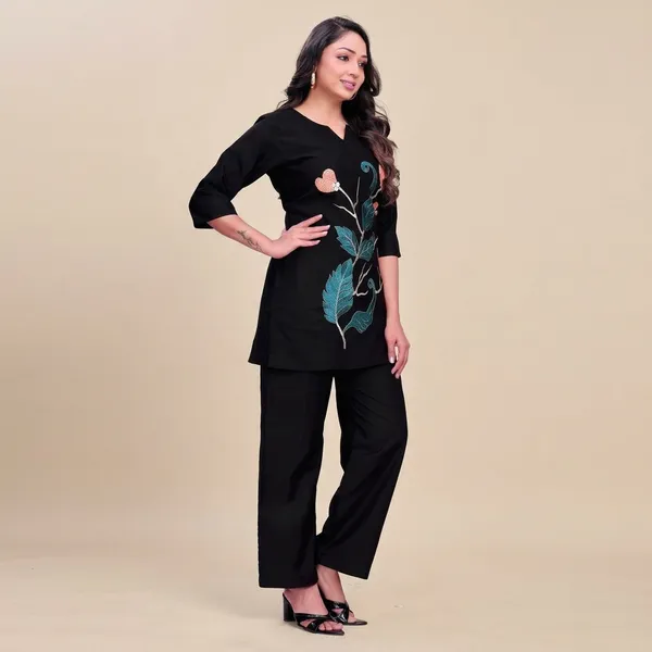 Black_Georgette_Embroidered_Straight_Fit_Co_Ord_Set_For_Women