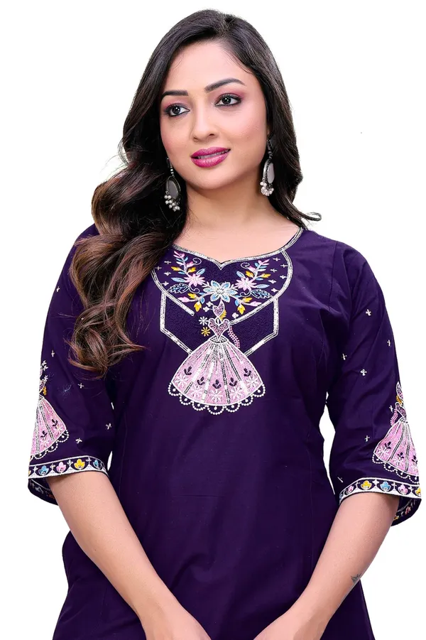Purple_Georgette_Embroidered_Straight_Kurta_Pant_Set_For_Women