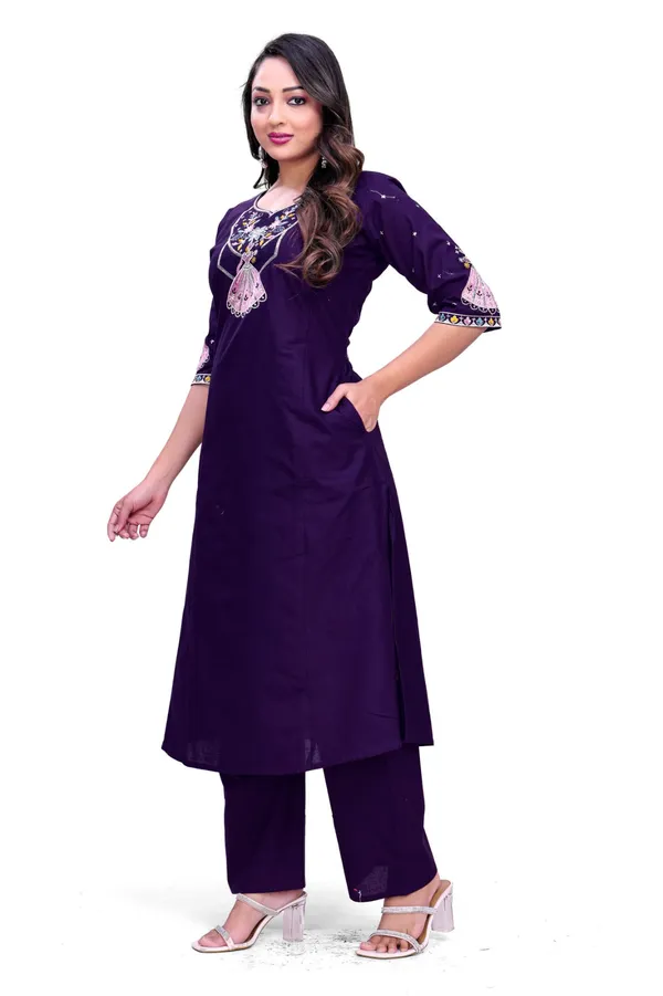 Purple_Georgette_Embroidered_Straight_Kurta_Pant_Set_For_Women