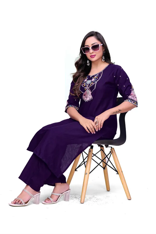 Purple_Georgette_Embroidered_Straight_Kurta_Pant_Set_For_Women