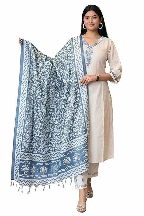 Cream_Georgette_Embroidered_Straight_Kurta_Pant_Set_With_Dupatta_For_Women