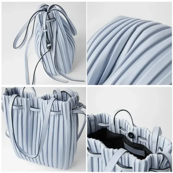 Veloure_Light_Blue_Vegan_Leather_Pleated_Bucket_Bag_For_Women