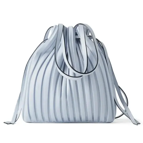 Veloure_Light_Blue_Vegan_Leather_Pleated_Bucket_Bag_For_Women