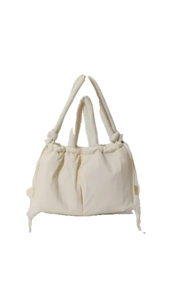Veloure_Aura_Puffer_Tote_In_Beige_Lightweight_Luxury_Drawstring_Handbag
