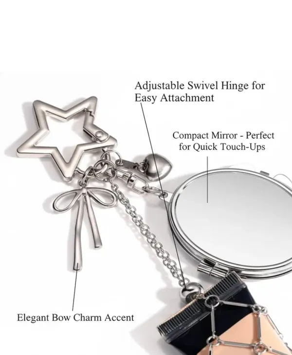 Veloure_Tan_Alloy_Star_Mirror_Lipstick_Holder_Keychain_For_Women