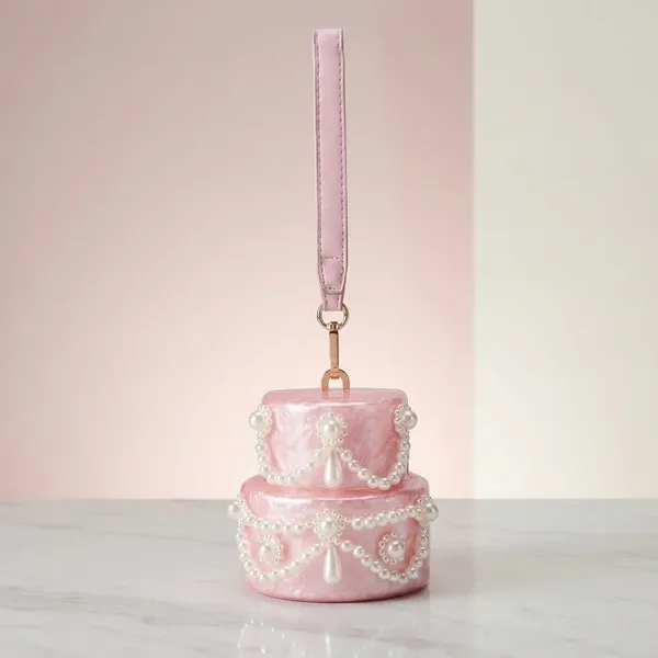Veloure_Fleur_Pink_Cake_Clutch_Bag_-_Luxury_Novelty_Acrylic_Purse