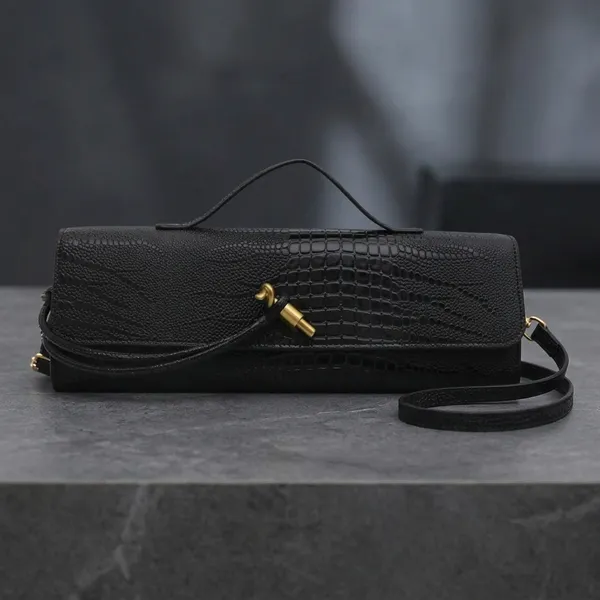 Veloure_Verona_Croc_Clutch_|_Luxury_Structured_East-West_Baguette