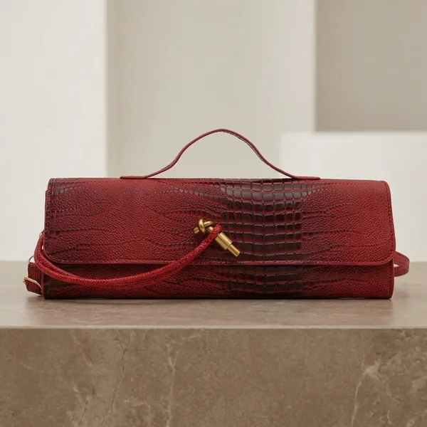 Veloure_Verona_Croc_Clutch_|_Luxury_Structured_East-West_Baguette